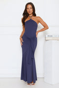 Twirl Season Halter Maxi Dress Navy