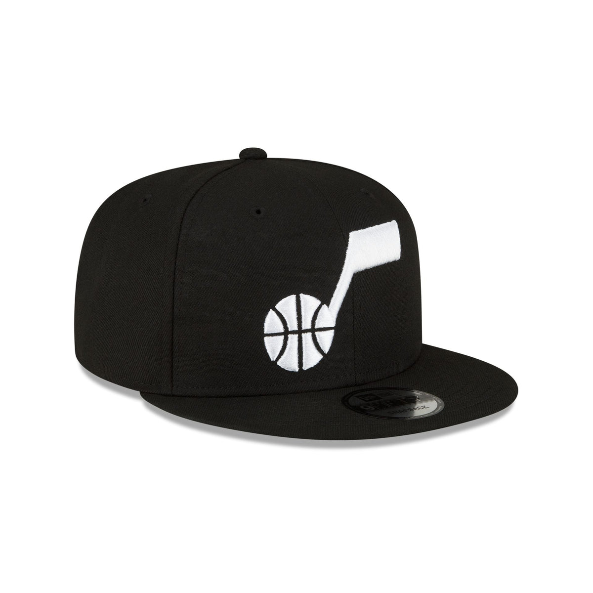 Utah Jazz Basic Black & White 9FIFTY Snapback Hat
