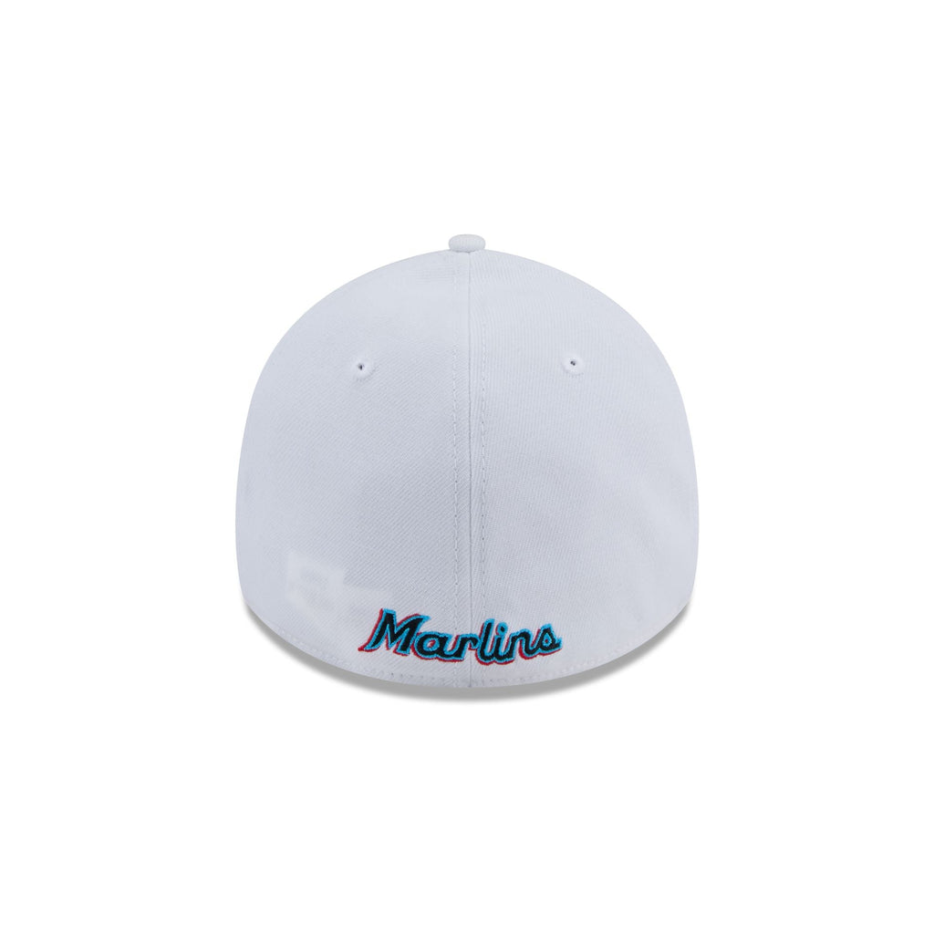 Miami Marlins Optic White 39THIRTY Stretch Fit Hat