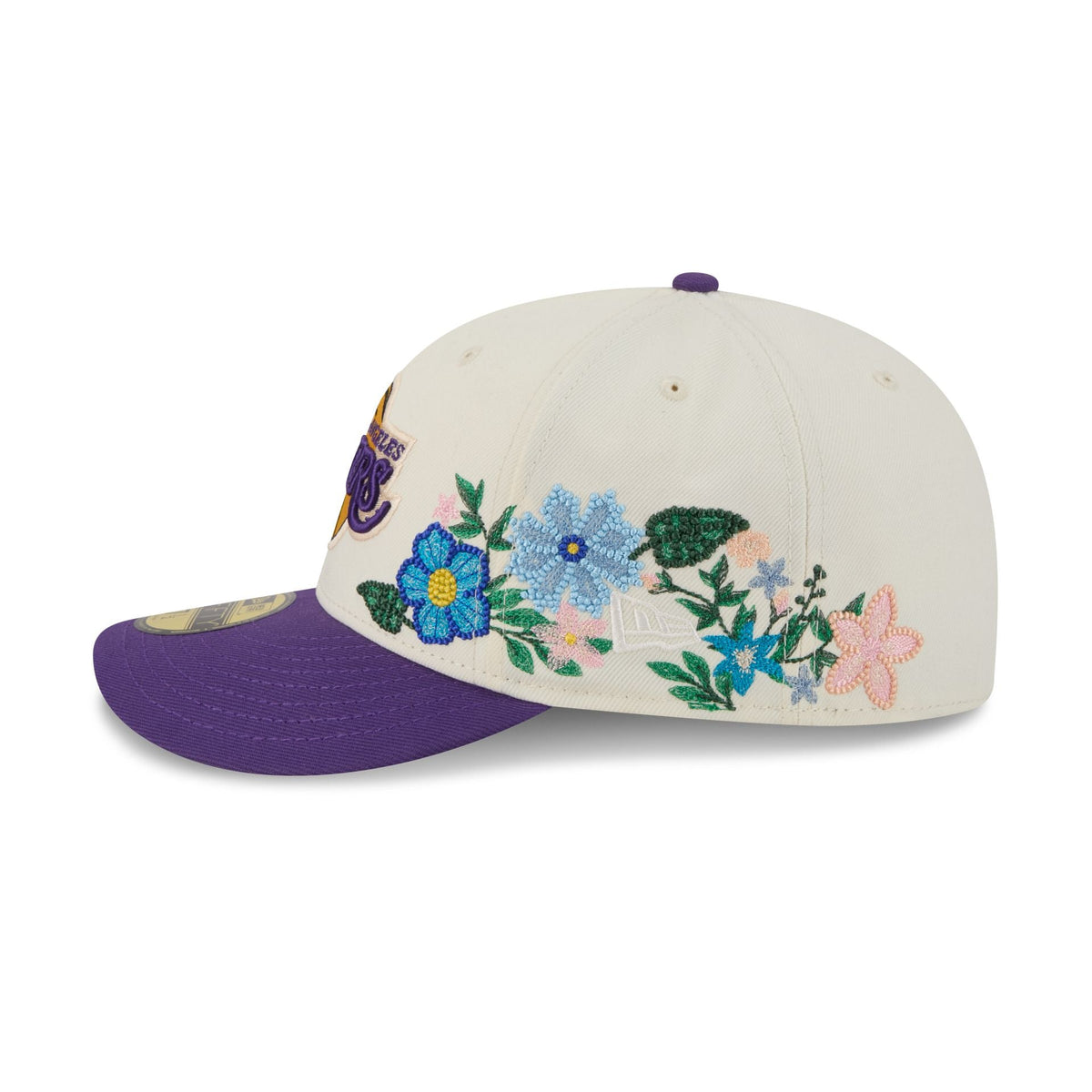 Los Angeles Lakers Tonal Florals White 59FIFTY Fitted Hat