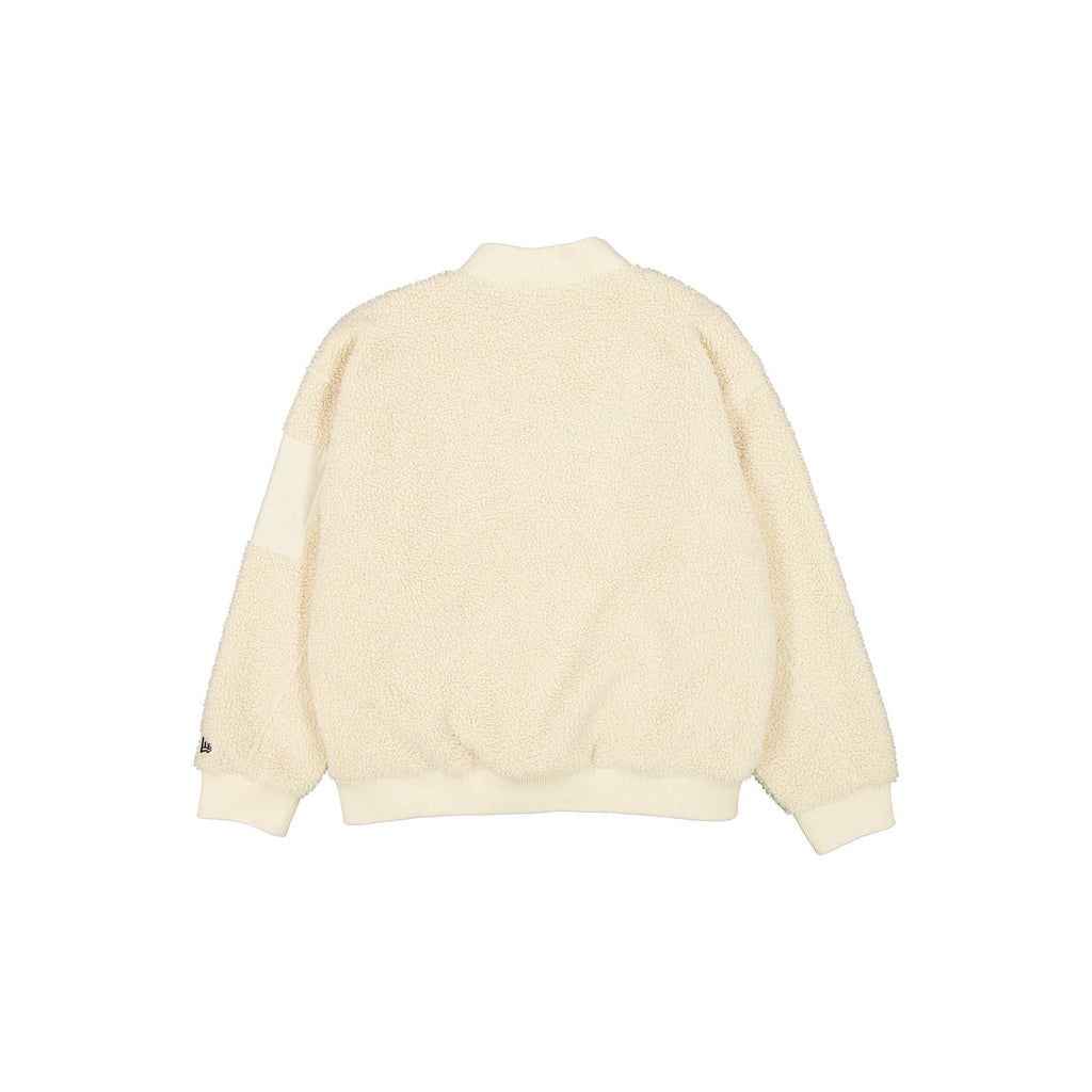 New York Yankees Sherpa Light Beige Women's Bomber Jacket