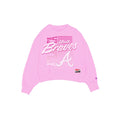 Atlanta Braves Throwback Women's Washed Pink Crewneck