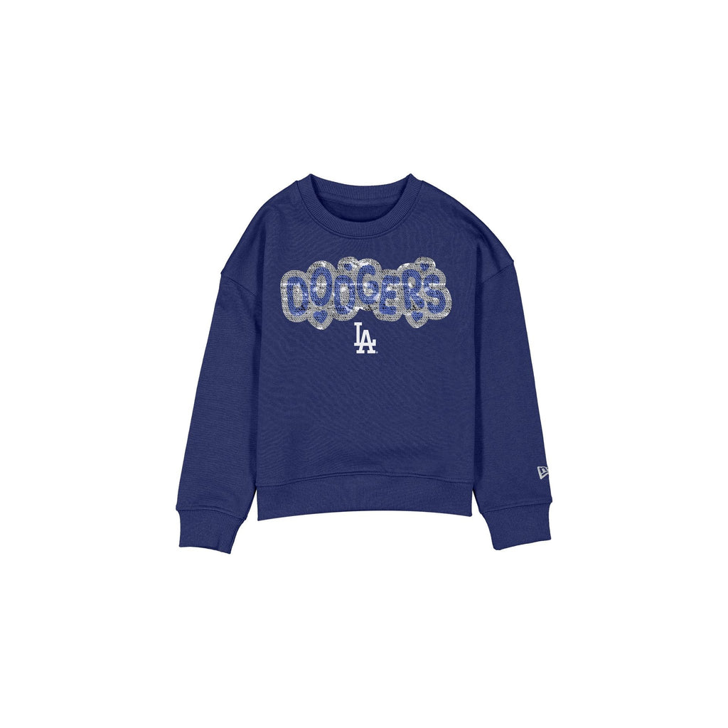 Los Angeles Dodgers Flip Sequin Girls Crewneck