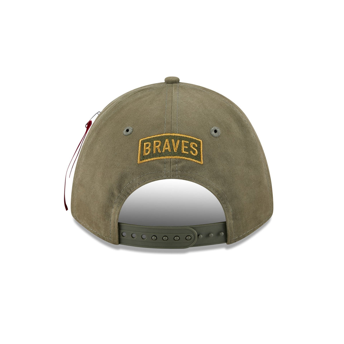Alpha Industries x Atlanta Braves Olive Green 9FORTY M-Crown A-Frame Snapback Hat