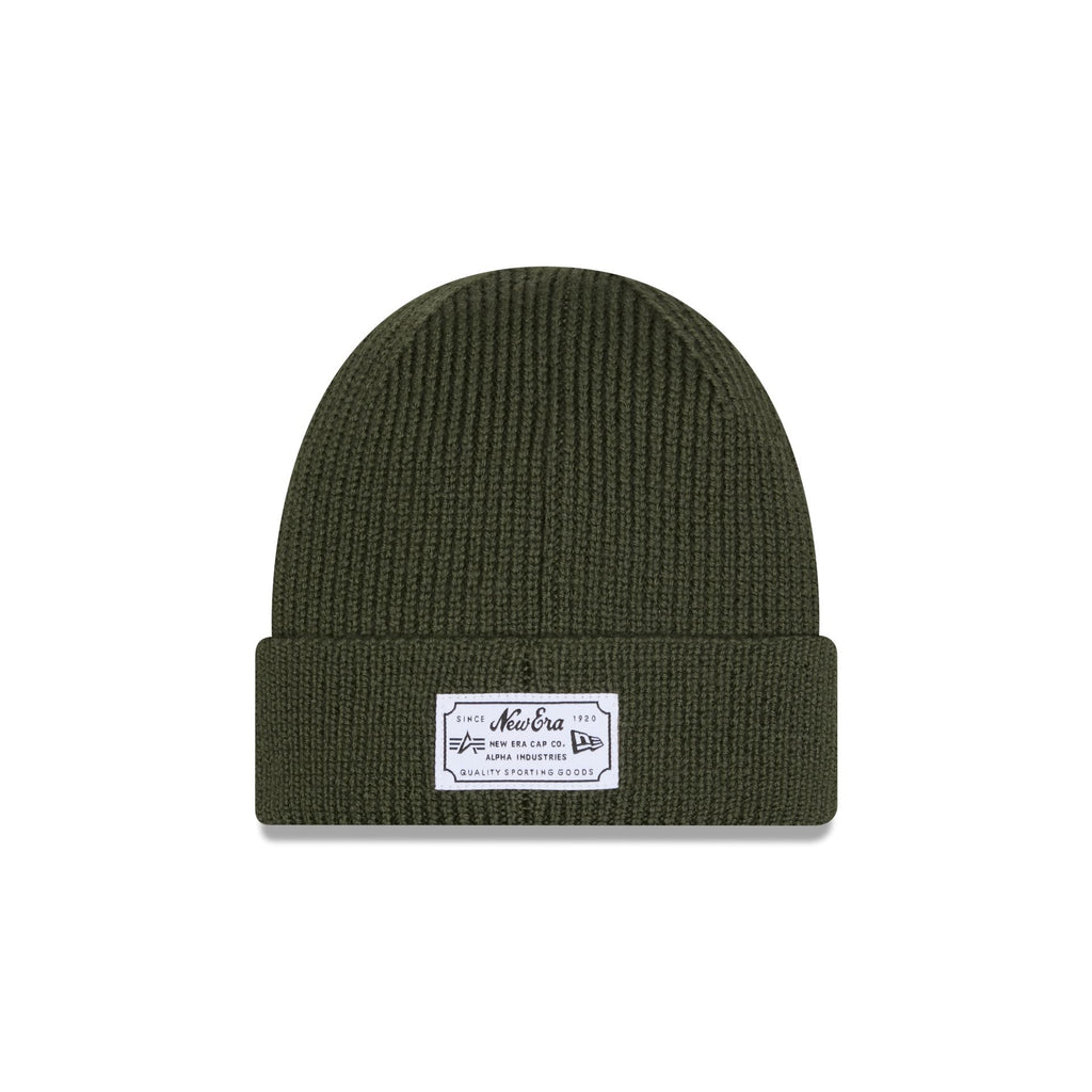 Alpha Industries x Atlanta Braves Olive Green Cuff Knit Hat