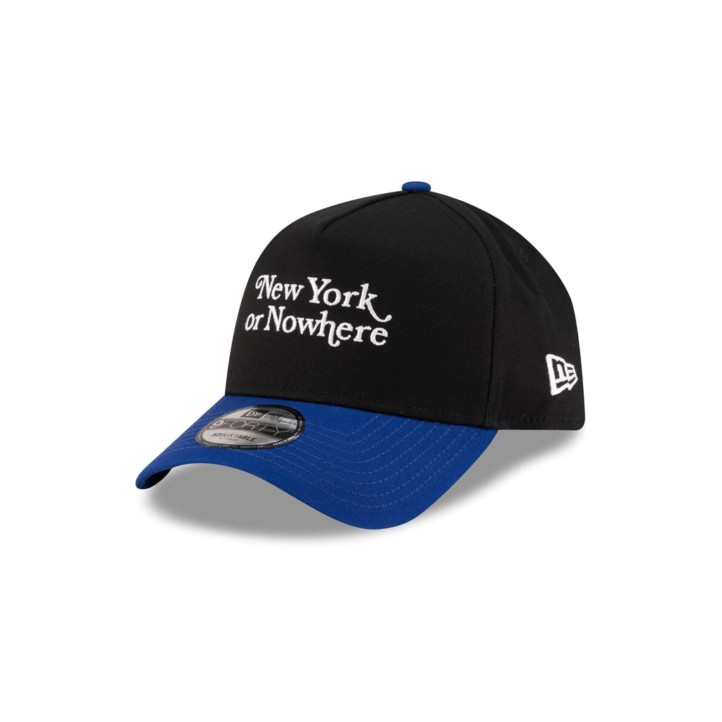 New York or Nowhere x New York Mets Black Wordmark 9FORTY A-Frame Snapback Hat