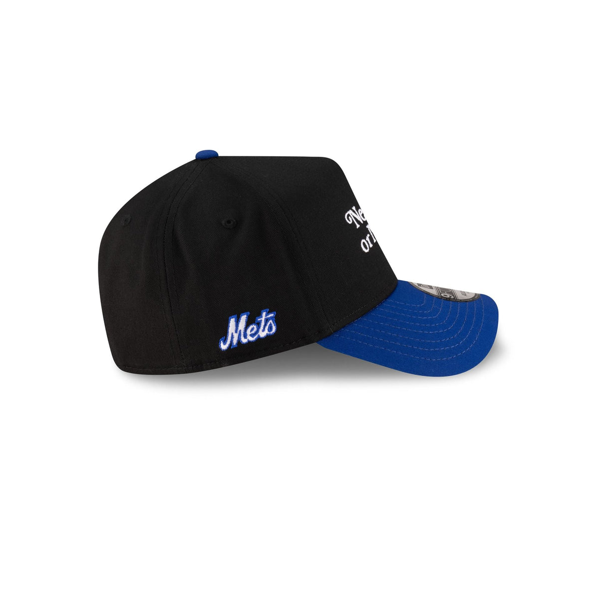 New York or Nowhere x New York Mets Black Wordmark 9FORTY A-Frame Snapback Hat