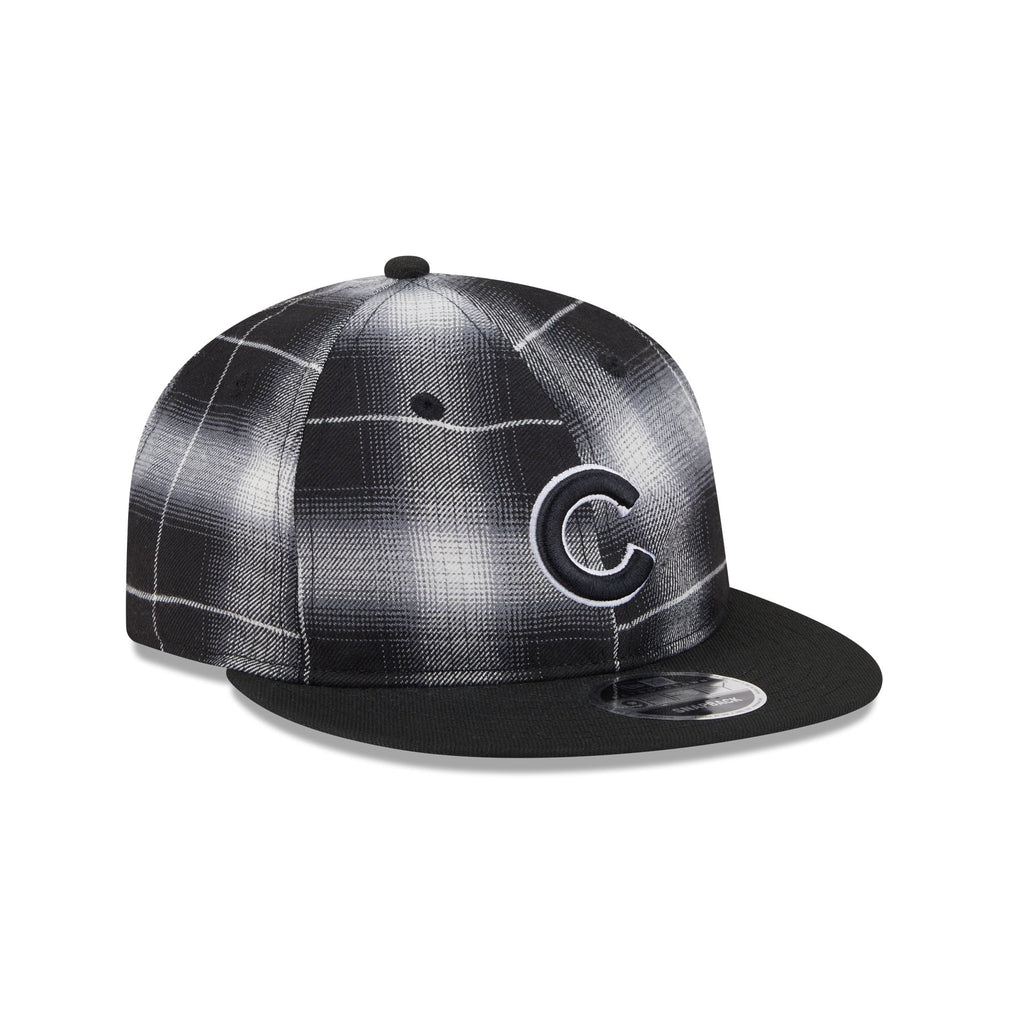 Chicago Cubs Black and White Plaid Retro Crown 9FIFTY Snapback Hat