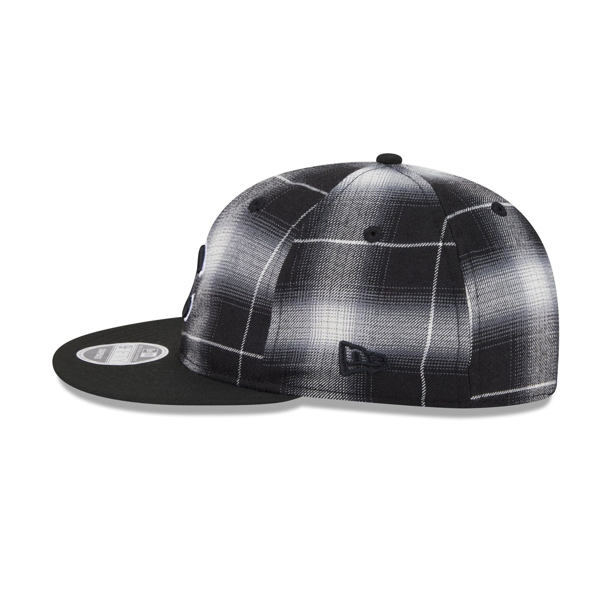 Chicago Cubs Black and White Plaid Retro Crown 9FIFTY Snapback Hat
