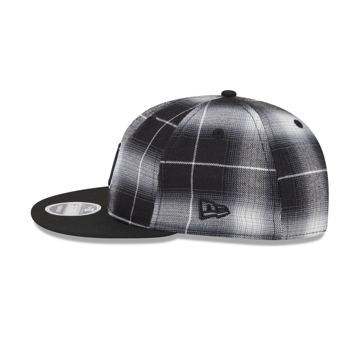 Detroit Tigers Black and White Plaid Retro Crown 9FIFTY Snapback Hat