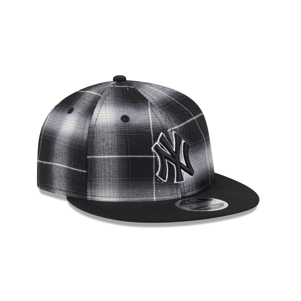 New York Yankees Black and White Plaid Retro Crown 9FIFTY Snapback Hat