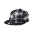 Atlanta Braves Black and White Plaid Retro Crown 9FIFTY Snapback Hat