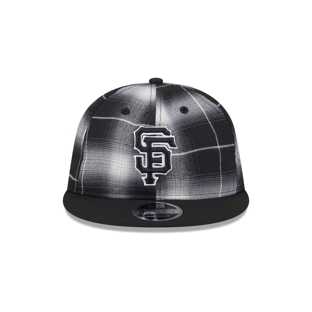 San Francisco Giants Black and White Plaid Retro Crown 9FIFTY Snapback Hat