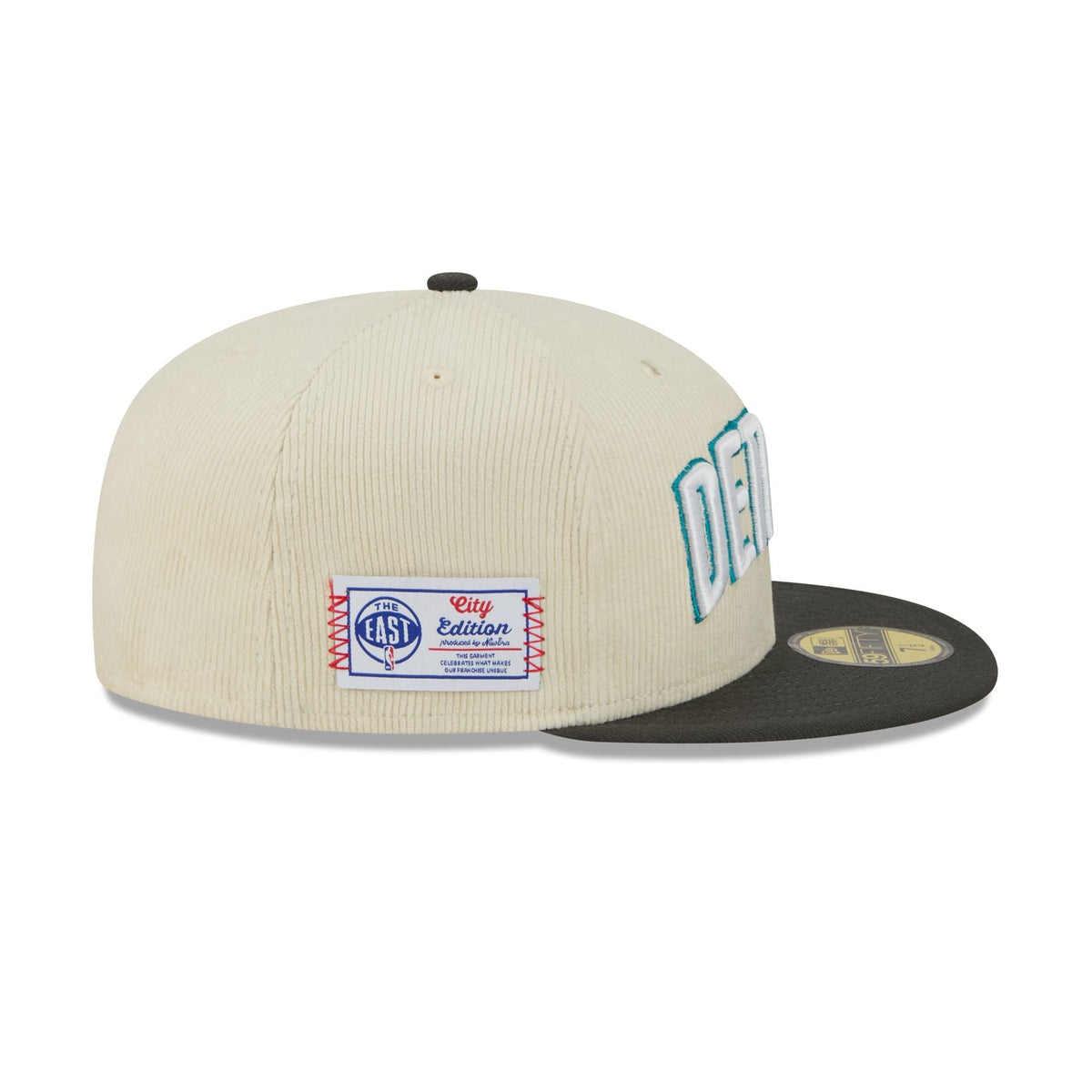 Detroit Pistons 2025 City Edition Chrome White Corduroy 59FIFTY Fitted Hat