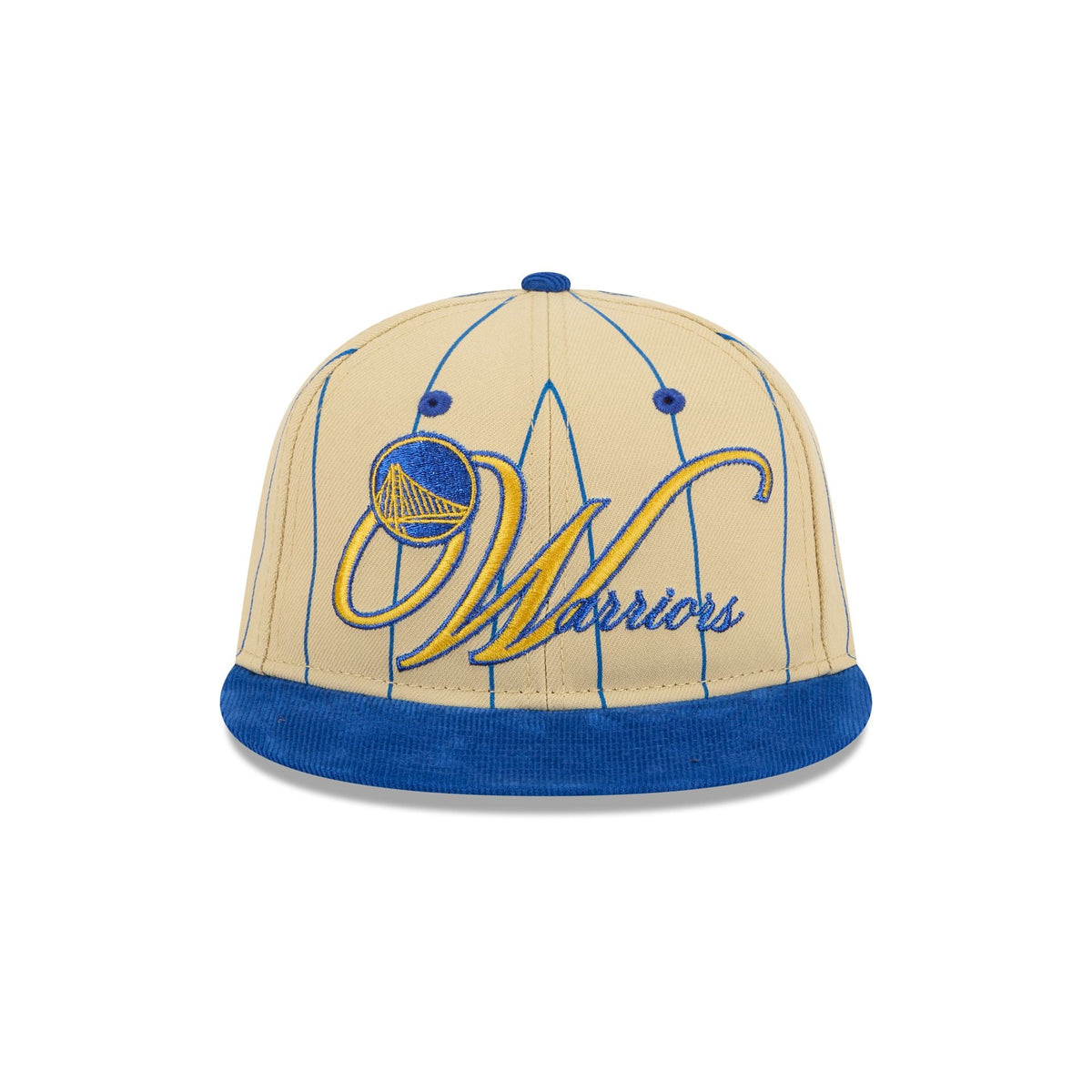 Golden State Warriors Pinstripe Script Retro Crown 9FIFTY Adjustable Hat