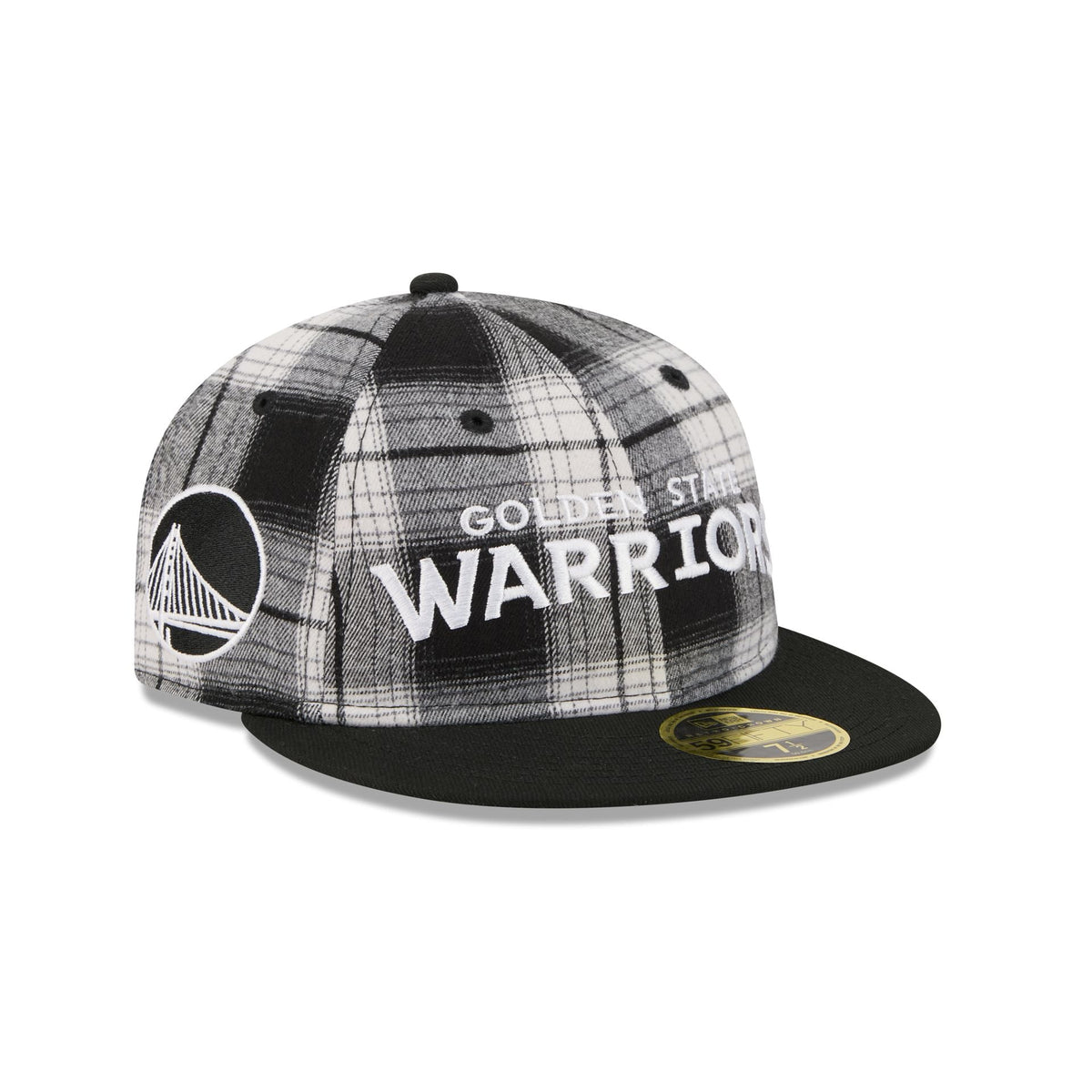 Golden State Warriors Grunge Plaid Retro Crown 59FIFTY Fitted Hat