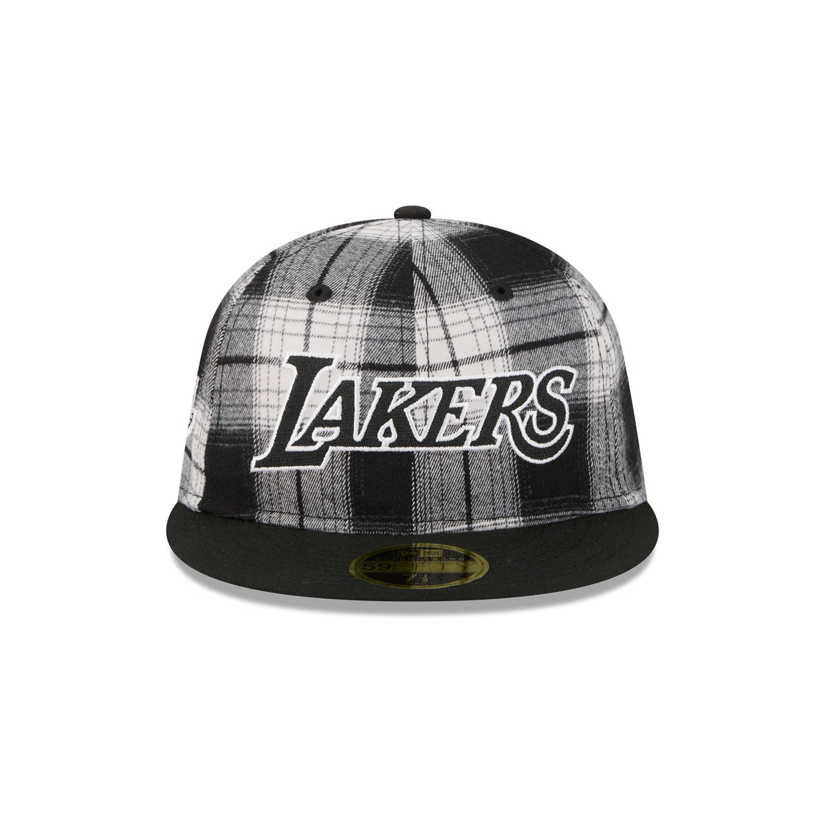 Los Angeles Lakers Grunge Plaid Retro Crown 59FIFTY Fitted Hat