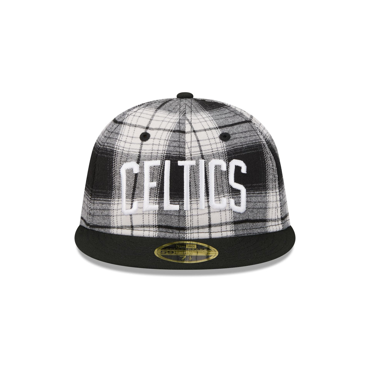 Boston Celtics Grunge Plaid Retro Crown 59FIFTY Fitted Hat