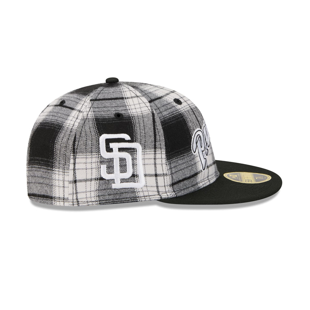 San Diego Padres Grunge Plaid Retro Crown 59FIFTY Fitted Hat