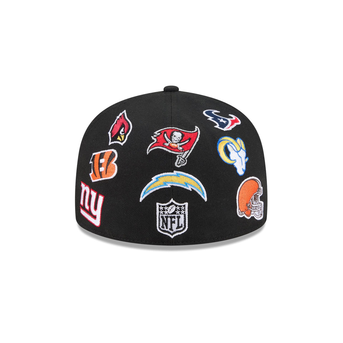 NFL All Over Logo Black 59FIFTY Fitted Hat