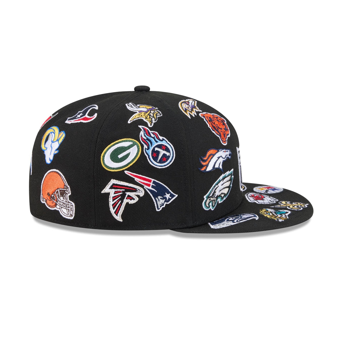 NFL All Over Logo Black 59FIFTY Fitted Hat