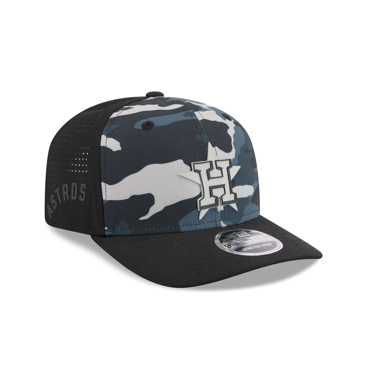 Houston Astros Black Camo Performance 9SEVENTY Stretch-Snap Hat