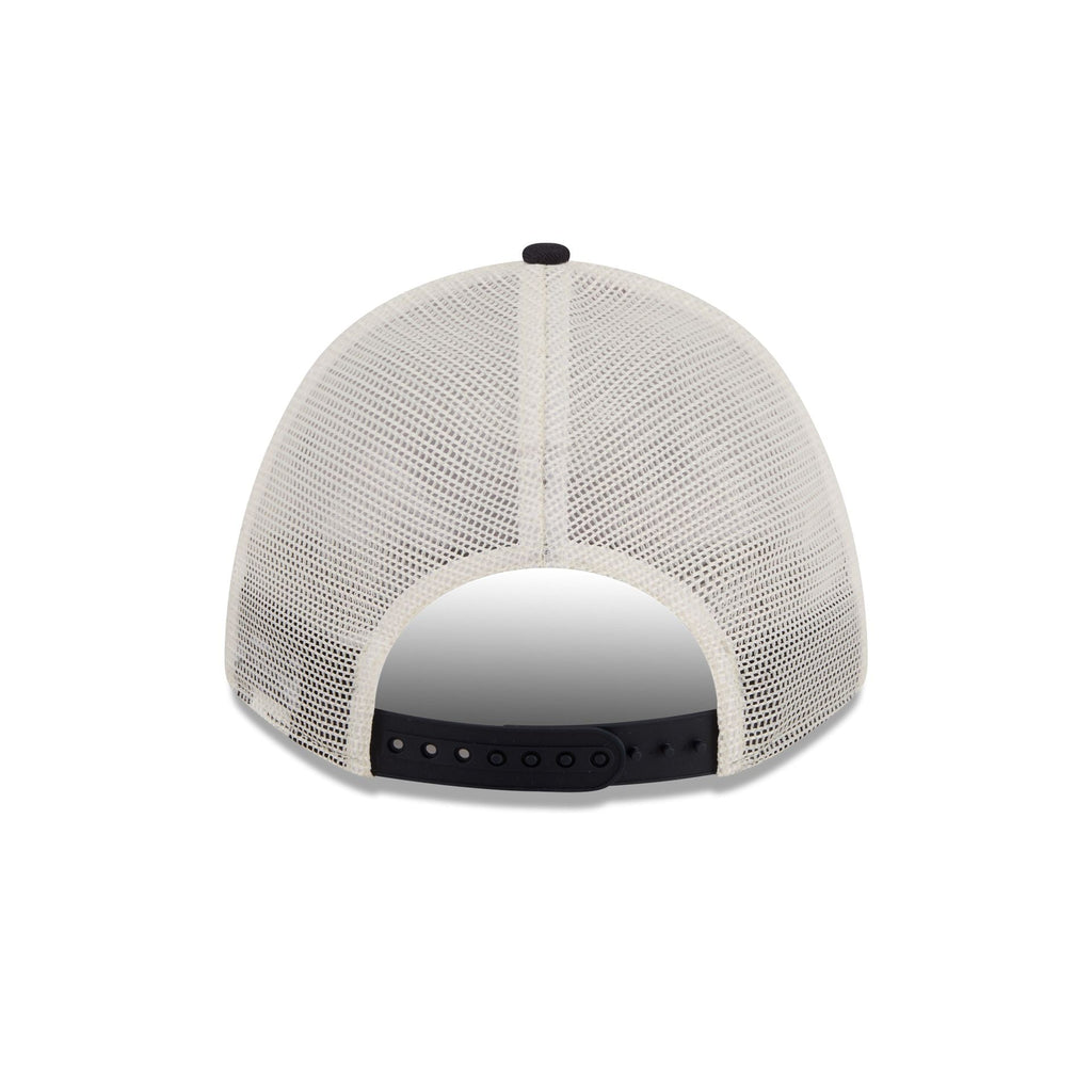 Atlanta Braves Retro Chrome Women's White 9FORTY M-Crown A-Frame Trucker Hat