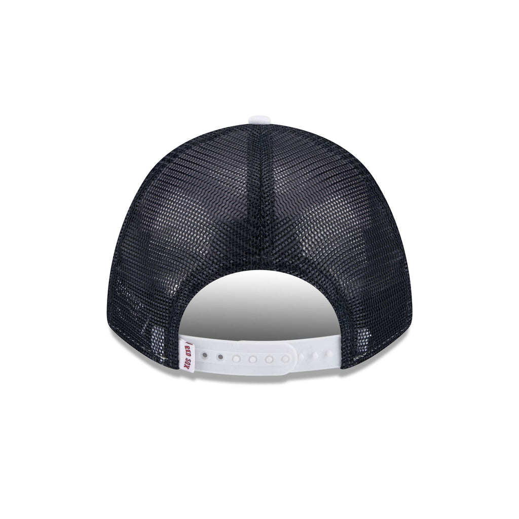 Boston Red Sox Optic White Felt Logo Women's 9FORTY M-Crown A-Frame Trucker Hat