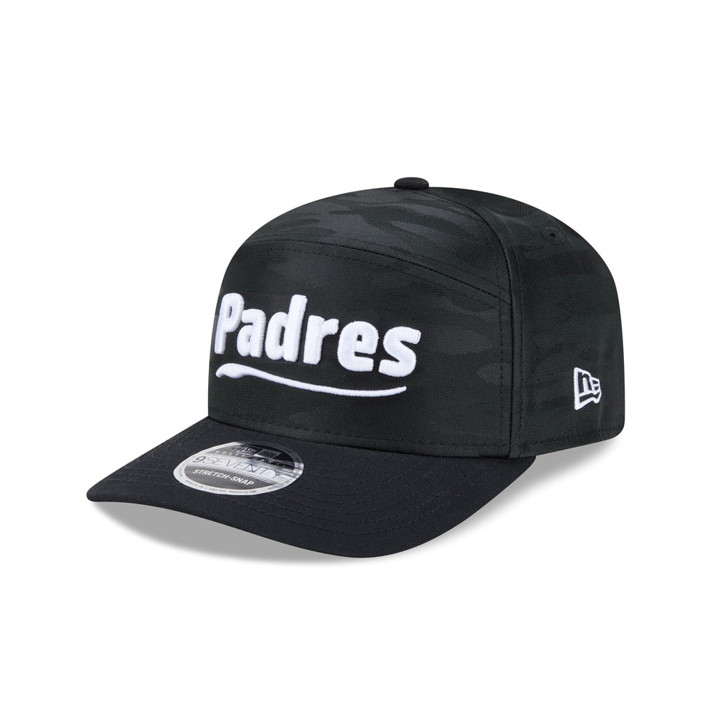 San Diego Padres Black Camo Split Panel 9SEVENTY Stretch-Snap Hat