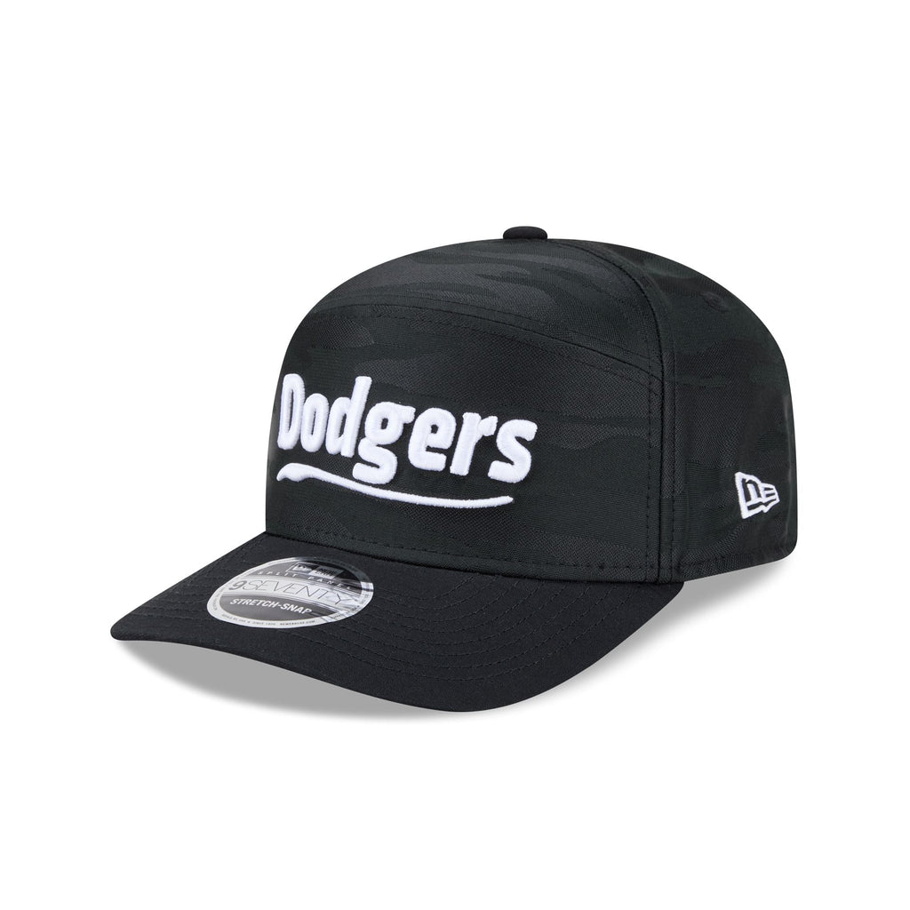Los Angeles Dodgers Black Camo Split Panel 9SEVENTY Stretch-Snap Hat