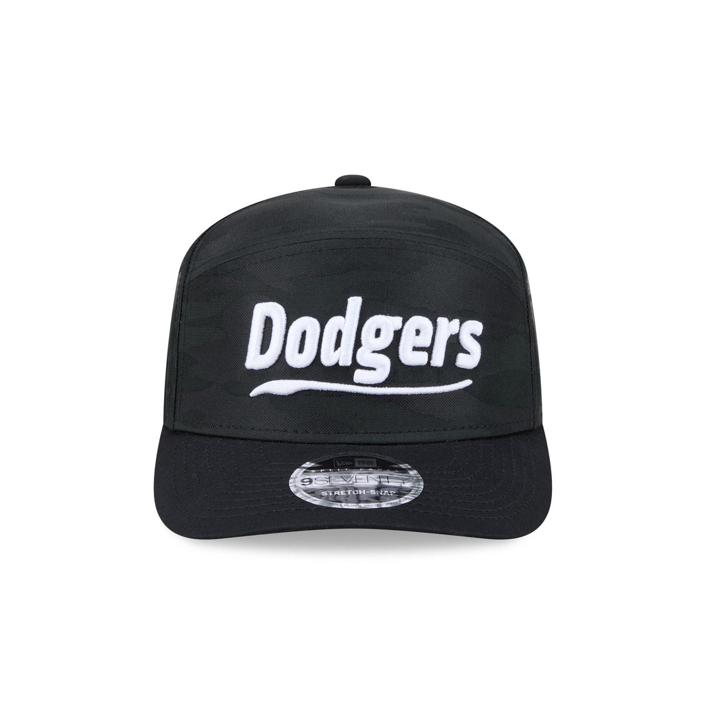 Los Angeles Dodgers Black Camo Split Panel 9SEVENTY Stretch-Snap Hat