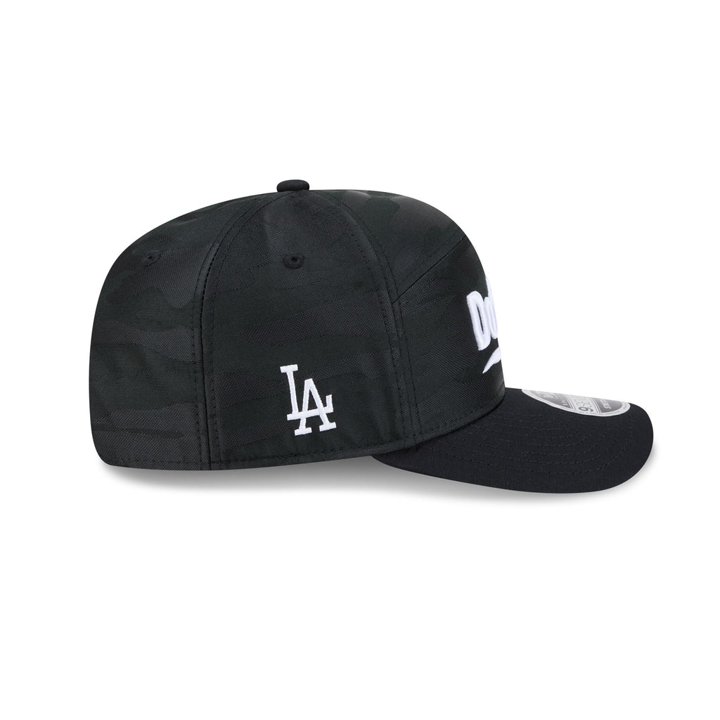 Los Angeles Dodgers Black Camo Split Panel 9SEVENTY Stretch-Snap Hat