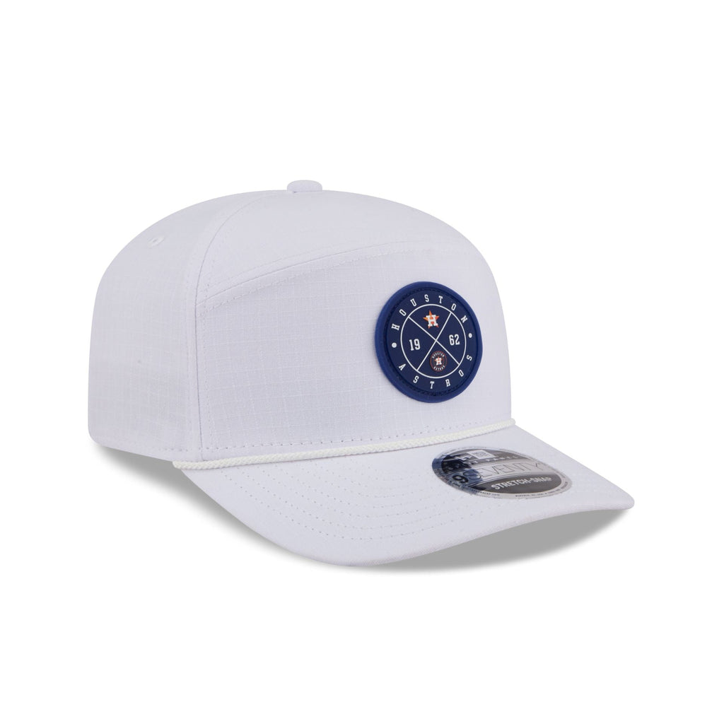 Houston Astros Circle Logo White Split Panel 9SEVENTY Stretch-Snap Hat