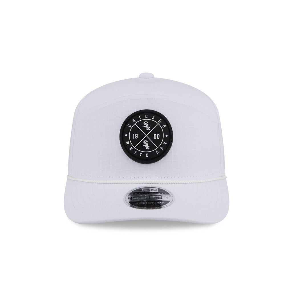Chicago White Sox Circle Logo White Split Panel 9SEVENTY Stretch-Snap Hat