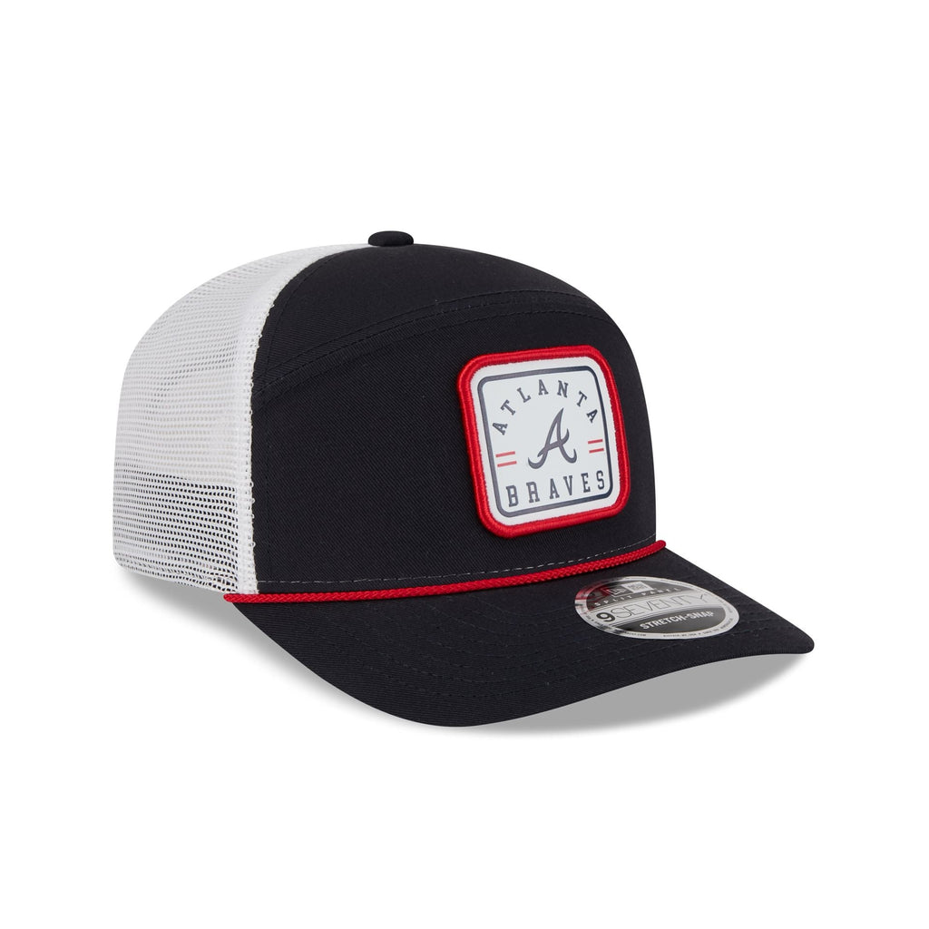 Atlanta Braves Square Patch Split Panel 9SEVENTY Trucker Hat