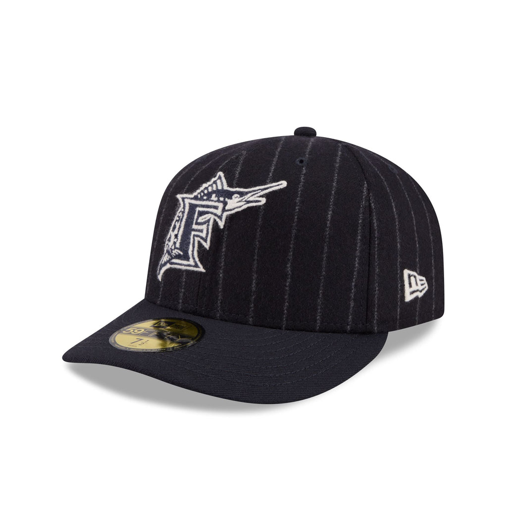 Miami Marlins Pinstripe Merino & Cashmere Moon 59FIFTY Fitted Hat