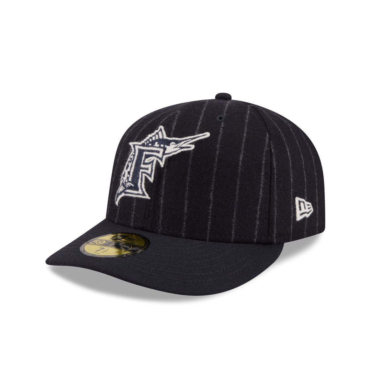 Miami Marlins Pinstripe Merino & Cashmere Moon 59FIFTY Fitted Hat