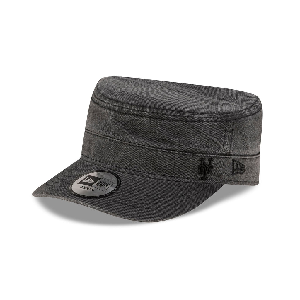 New York Mets Pigment Dye Black Military Cap