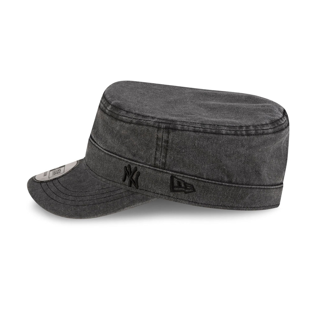 New York Yankees Pigment Dye Black Military Cap