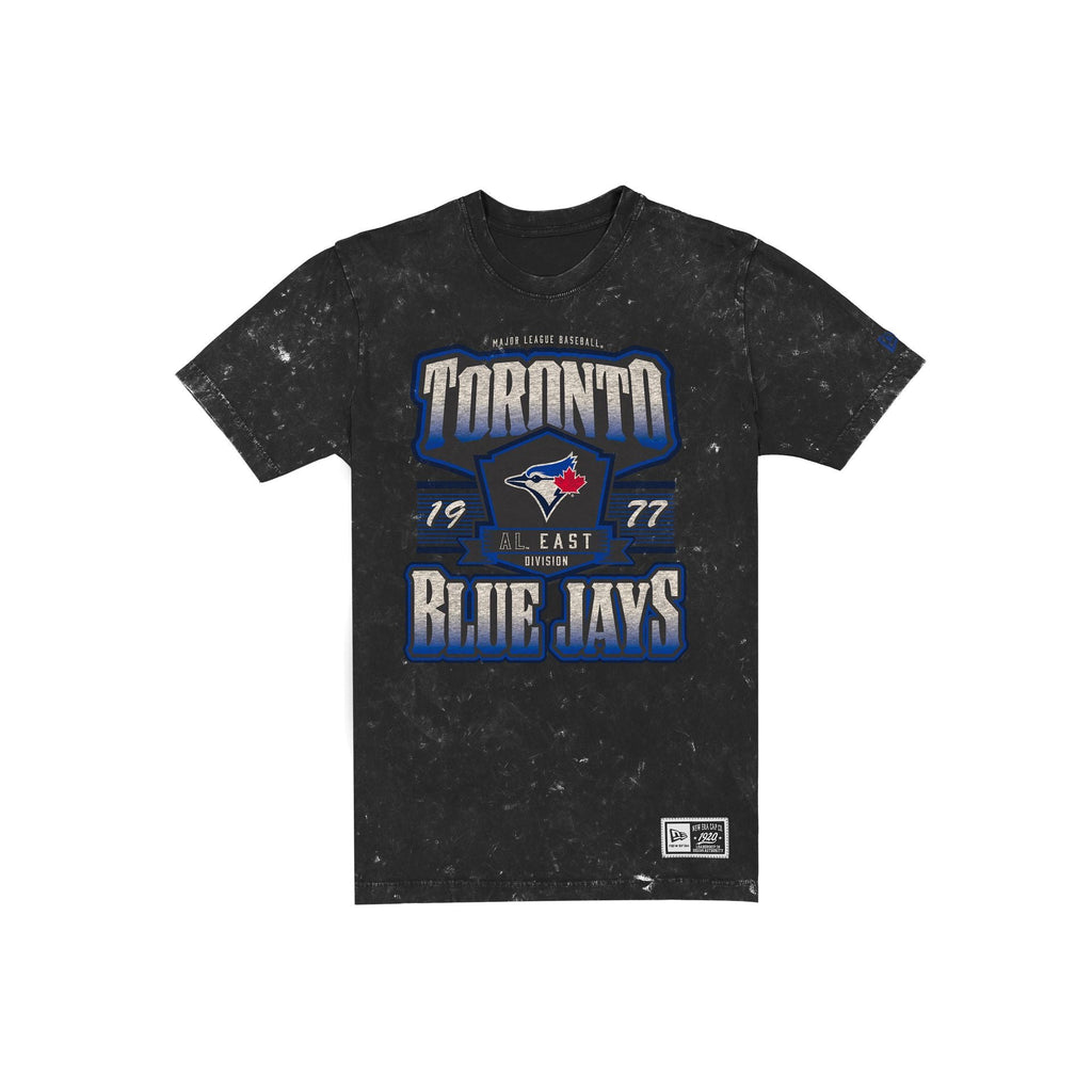 Toronto Blue Jays Throwback Washed Graphic Black T-Shirt