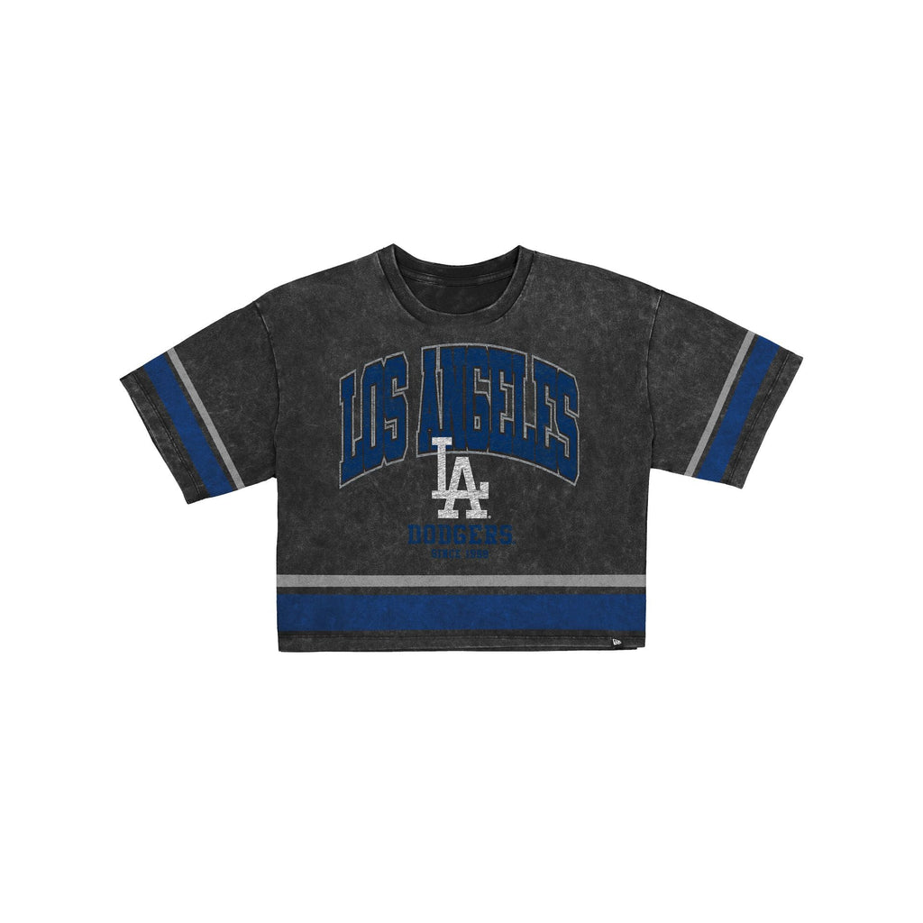 Los Angeles Dodgers Women's Vintage Stripe Cropped T-Shirt