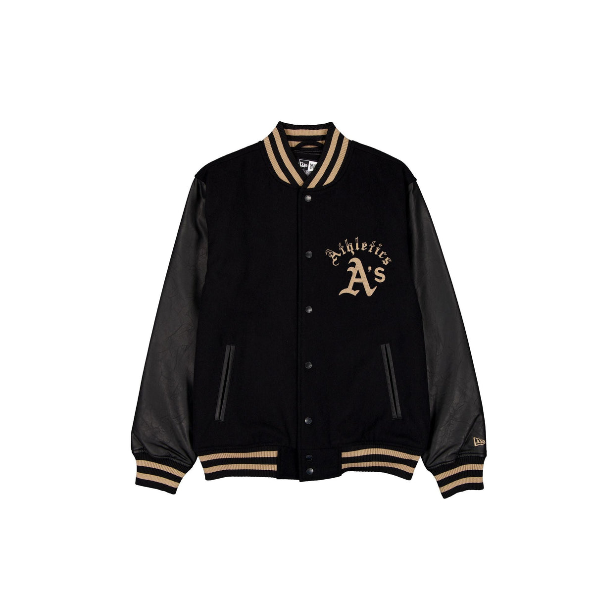 Athletics Gothic Lettering Black Wool Varsity Jacket