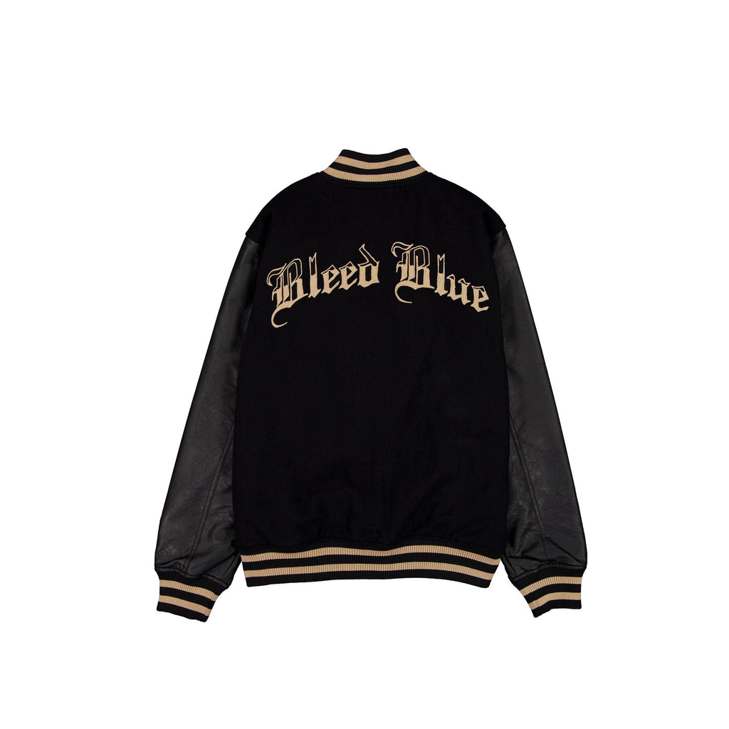 Los Angeles Dodgers Gothic Lettering Black Wool Varsity Jacket