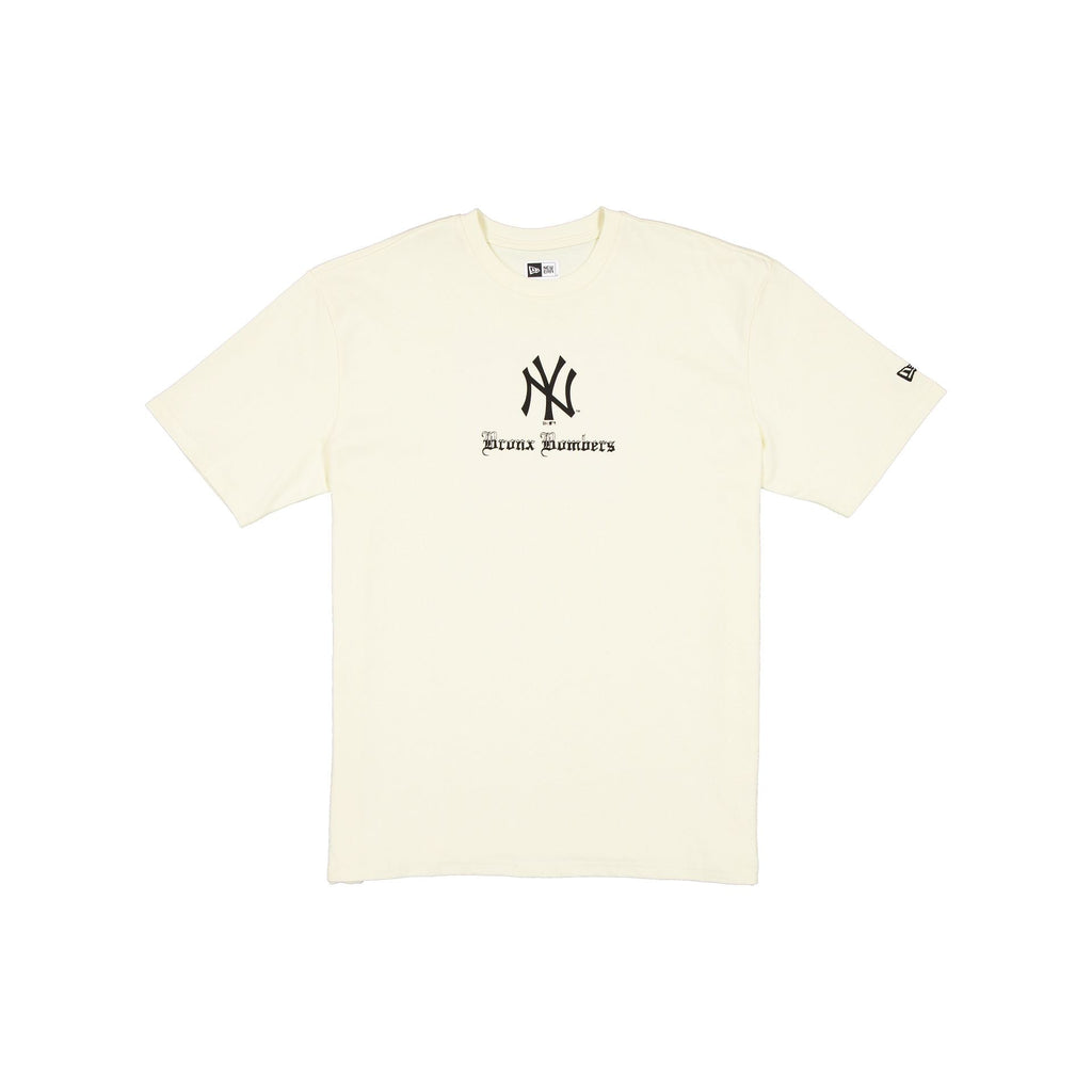 New York Yankees Gothic Lettering Chrome White T-Shirt