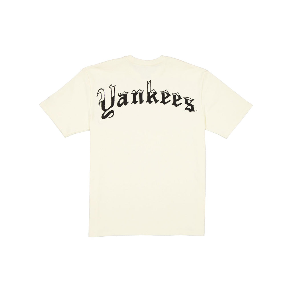 New York Yankees Gothic Lettering Chrome White T-Shirt