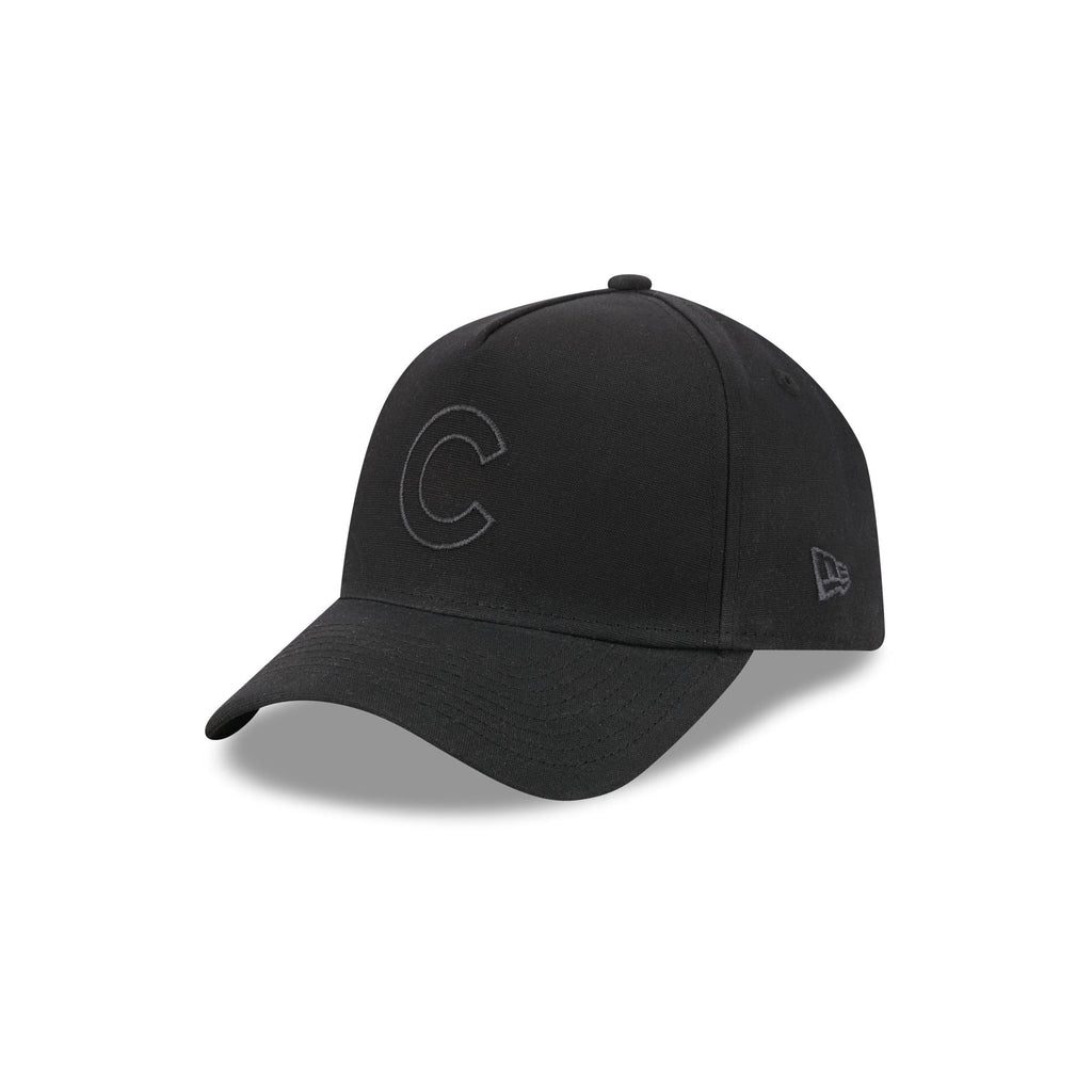 Chicago Cubs Waxed Canvas Black 59FORTY A-Frame Fitted Hat