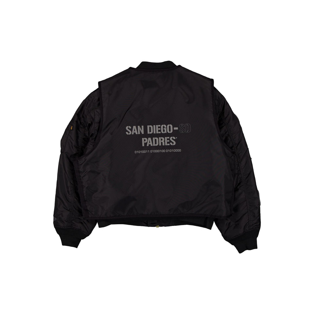 Alpha Industries x San Diego Padres Black 2-in-1 MA-1 Flight Jacket + Vest