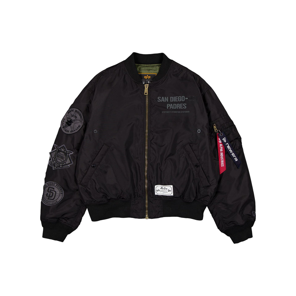Alpha Industries x San Diego Padres Black 2-in-1 MA-1 Flight Jacket + Vest
