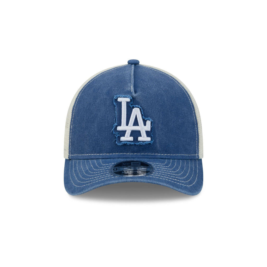 Los Angeles Dodgers Frayed Logo 9FORTY M-Crown A-Frame Trucker Hat
