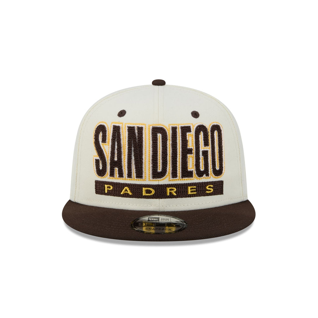San Diego Padres Classic Stacked Chrome 9FIFTY Snapback Hat